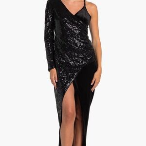 One shoulder sequin dress